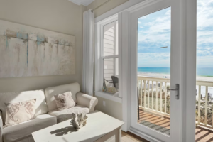 30a beach rentals seagrove beach, private beach front for couples and families to walk to seaside