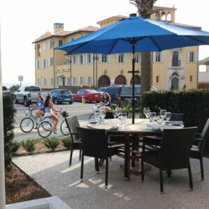 outside dining in seagrove beach at the surfing deer